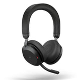 Jabra Evolve2 75 USB-A Link380a MS Stereo Stand Black,  8-Mic Technology, 36 Hours Battery & Fast Charge, Dual-Foam Tech, Discreet Hide-Away Boom Arm