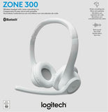 Logitech ZONE 300 Wireless Headset Off-white 1-Year Limited Hardware Warranty