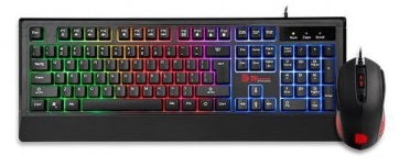 Thermaltake CM-CHD-WLXXPL-US, Tt eSPORTS Challenger Duo Keyboard and Mouse Combo, Rainbow-coloured Backlighting, Anti-ghosting Keys, 24-key rollover, 6 mouse buttons, Ergonomic design, Up to 2400DPI, 1 Year