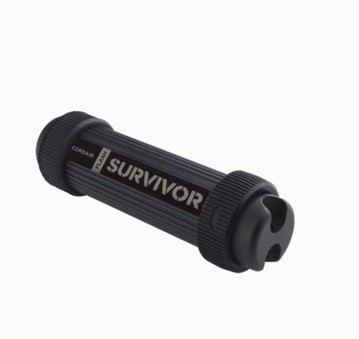 Corsair 128GB Survivor Stealth USB3.0 Flash Drive Aluminium Military Style Design Rugged Waterproof to 200m Vibration & Sock Resistant Windows Mac