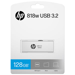 HP x818w 128GB USB 3.2 Flash Drive Silver Metal, PCBA 3.2