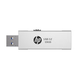 HP x818w 128GB USB 3.2 Flash Drive Silver Metal, PCBA 3.2