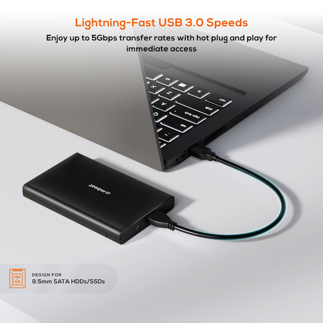 mbeat A2 Slim Tool-Free USB 3.0 2.5" SATA HDD Enclosure - Black