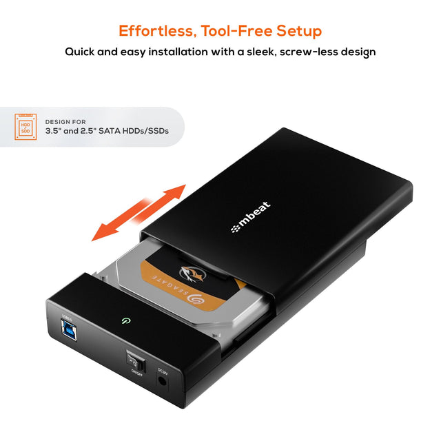 mbeat C1 Tool-Free USB 3.0 3.5" & 2.5" SATA HDD Enclosure - Black