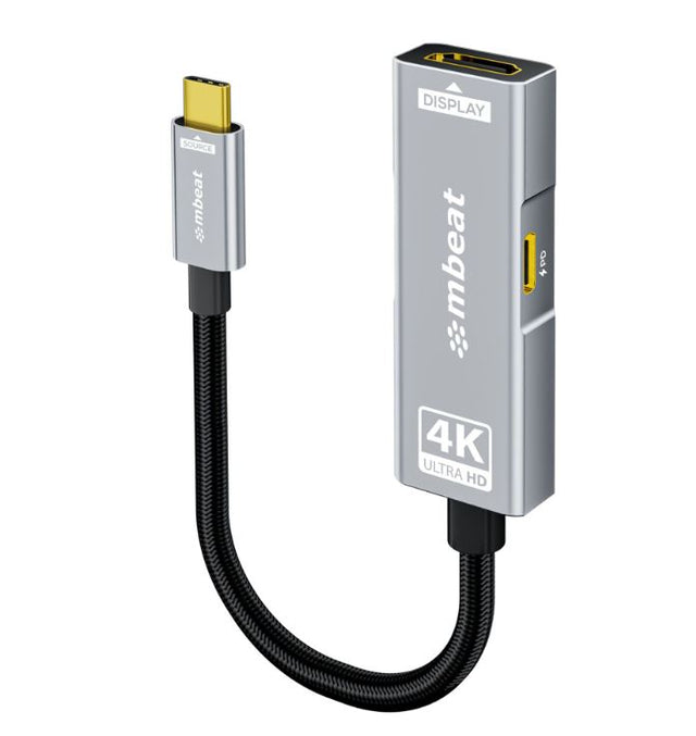 mbeat Tough Link USB-C to HDMI Adapter with 100W PD - Space Grey  5V-20V/5A, 100W PD  Up to 4K (3840 x 2160) @60Hz