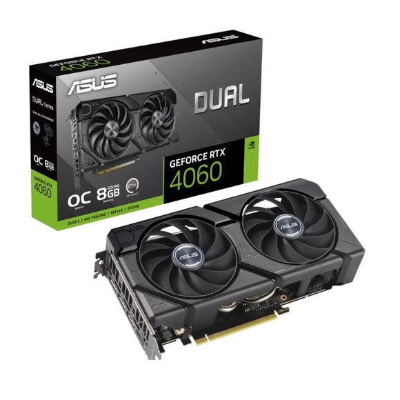 (SI BULK SKU, Not Retail, Moq 28) ASUS nVidia GeForce DUAL-RTX4060-O8G-V2 OC Edition 8GB GDDR6, 2505 MHz Boost Clock, RAM 17Gbps, 3xDP, 1xHDMI