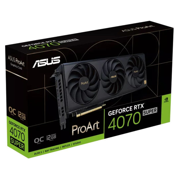 ASUS nVidia GeForce PROART-RTX4070TIS-O16G RTX4070 Ti SUPER OC Edition 16GB GDDR6X, AI Performance 714, 2640 MHz Boost Clock, RAM 21Gbps