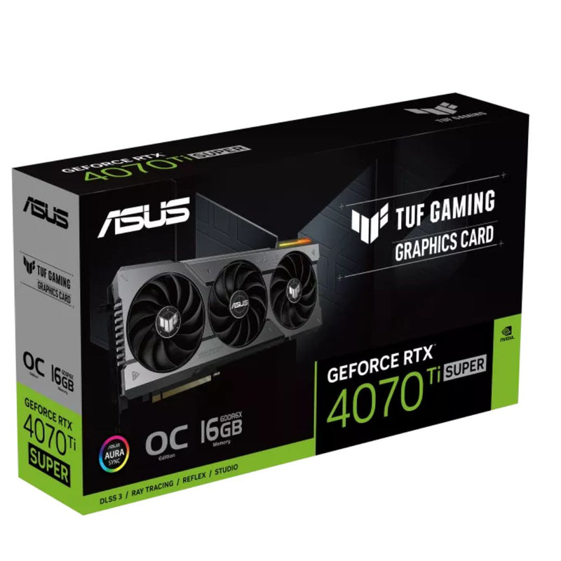 ASUS nVidia GeForce TUF-RTX4070TIS-O16G-WHITE-GAMING RTX4070 Ti SUPER 16GB GDDR6X White OC Edition