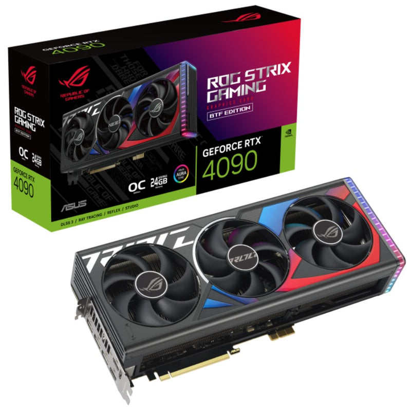 (BTF Model) ASUS nVidia GeForce ROG-STRIX-RTX4090-O24G-BTF-GAMING RTX4090 24GB GDDR6X OG OC Edition 2610MHz Boost Clock, RAM 21Gbps, 3xDP, 2xHDMI