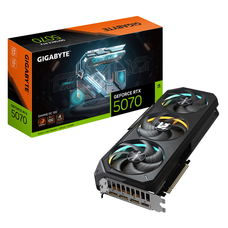 Gigabyte GV-N5070GAMING OC-12GD,  GeForce RTX™ 5070, CUDA  6144, 12 GB, GDDR7, PCI-E 5.0, ATX, 750W, HDMI 2.1b *1