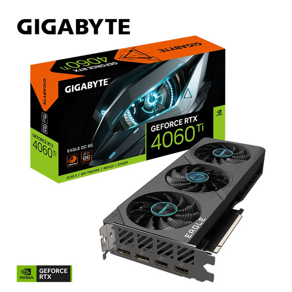Gigabyte GV-N406TEAGLE OC-8GD, Nvidia GeForce RTX 4060 Ti, 8GB GDDR6, Core Clock: 2580 MHz, Cuda Core: 4352, 2xHDMI, 2xDP, PSU: 500W, PCIe4.0, 3 Year Warranty