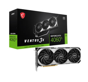 MSI nVidia GeForce RTX 4060Ti VENTUS 3X E8 G OC Video Card  2565 MHz Boost Clock, 8GB GDDR6, DisplayPort x 3 (v1.4a),HDMI x 1 (For selected customers)