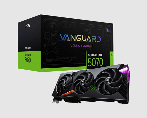MSI nVidia GeForce RTX 5070 12G VANGUARD SOC LAUNCH EDITION , Boost: TBD, CUDA 6144 Units, 12GB GDDR7, HDMI™ x 1
