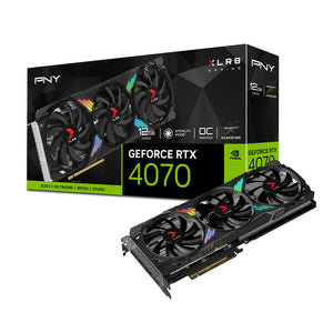 PNY GeForce RTX 4070 12GB OC XLR8 Gaming VERTO EPIC-X RGB Triple Fan  DLSS 3  NVIDIA® CUDA Cores  5888  3 years limited warranty