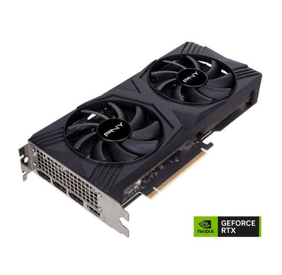 PNY GeForce RTX™ 4060 Ti 8GB VERTO™ Dual Fan DLSS 3 Clock Speed 2310 MHz Boost Speed 2535 MHz 128-bit DisplayPort 1.4a (x3), HDMI 2.1