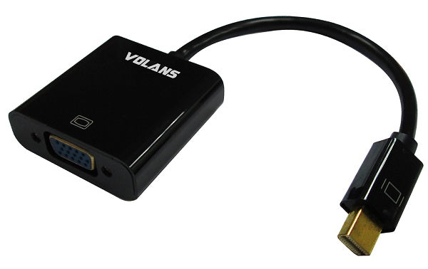 Volans VL-MDPV, Mini DisplayPort to VGA Male to Female Converter, Support VGA, SVGA, XGA, SXGA and UXGA at 162 MHz pixel rate, 1 Year