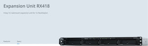 Synology Expansion Unit RX418 4-Bay 3.5" Diskless NAS (1U Rack) for Scalable Models (SMB)