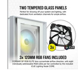 Corsair iCUE 4000D RGB Airflow Mesh Front Panel Mid-Tower, White, 3x AF120 RGB Elite Fans, Node Pro Controller - Gaming Case (LS)