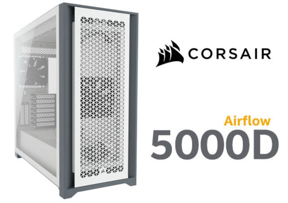 Corsair 5000D AIRFLOW E-ATX, ATX, USB Type-C, 1x 120mm Front & Rear, Radiator 360mm. 7+2 PCI Slot, 4x 2.5