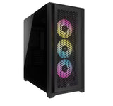 Corsair iCUE 5000D RGB High Airflow, 3x AF120 RGB Elite Fan, Lighting Node Pro Controller, Tempered Glass Mid-Tower, Black Gaming Case