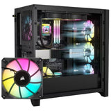 Corsair iCUE 5000D RGB High Airflow, 3x AF120 RGB Elite Fan, Lighting Node Pro Controller, Tempered Glass Mid-Tower, Black Gaming Case