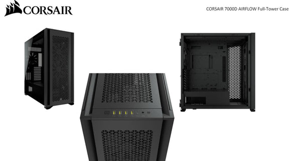 Corsair Obsidian 7000D AF Tempered Glass Mini-ITX, M-ATX, ATX, E-ATX Tower Case, USB 3.1 Type C, 10x 2.5