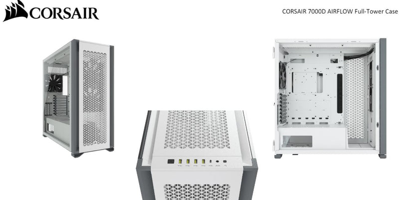 Corsair Obsidian 7000D AF Tempered Glass Mini-ITX, M-ATX, ATX, E-ATX Tower Case, USB 3.1 Type C, 10x 2.5