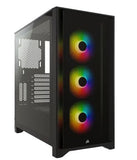 Corsair Carbide Series 4000X RGB E-ATX, ATX, Tempered Glass Front & Side. Black,3x 120mm RGB Fans w/ Node core. USB 3.0 and Type-C x 1, PCI 7+2, Case