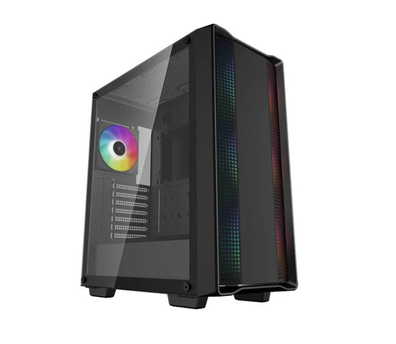 DeepCool CC560 ARGB V2 Mid-Tower Case Full-Sized Tempered Glass Window, 4 x Pre-installed A-RGB Fans 120mm, 2x 3.5