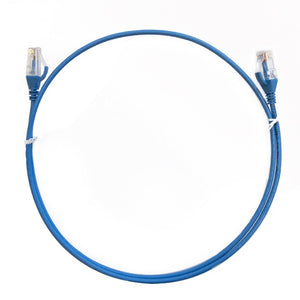 8ware CAT6 Ultra Thin Slim Cable 2m / 200cm - Blue Color Premium RJ45 Ethernet Network LAN UTP Patch Cord 26AWG for Data