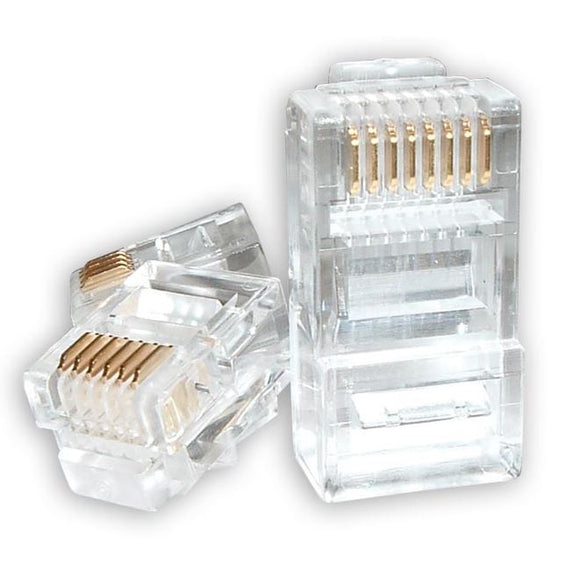 Astrotek RJ45 Jack Connector Modular Plug Crimp 8P8C CAT5e LAN Network Ethernet Head 2 Prong Blade 3u