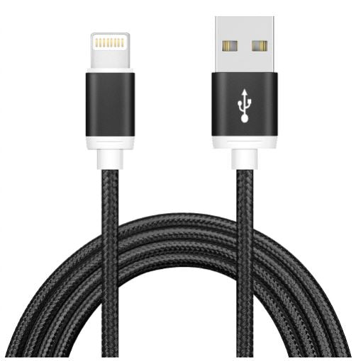 Astrotek 2m USB Lightning Data Sync Charger Black Cable for iPhone 7S 7 Plus 6S 6 Plus 5 5S iPad Air Mini iPod