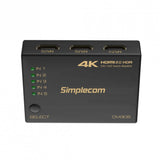 Simplecom CM305 Ultra HD 5 Way HDMI Switch 5 IN 1 OUT Splitter 4K@60Hz