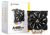 Antec A400 RGB Direct Heat-Pipies, Silent RGB 12CM PWM Fan, Broad Socket, 115X, 1200, 2011, 2066, 1700, AM3+, AM4, AM5 1Yr Wt CPU Air Cooler (LS)