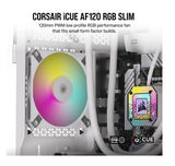 Corsair AF SLIM Series, AF120 RGB SLIM WHITE, 120mmx15mm Fluid Dynamic RGB Fan, Single Pack