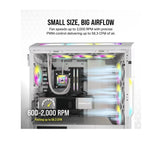 Corsair AF SLIM Series, AF120 RGB SLIM WHITE, 120mmx15mm Fluid Dynamic Bearing RGB PWM Fan, Dual Pack with Lighting Node CORE