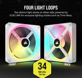 Corsair QX RGB Series, iCUE LINK QX140 RGB WHITE, 140mm Magnetic Dome Bearing PWM RGB Dual Fan, Expansion Kit