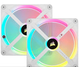 Corsair QX RGB Series, iCUE LINK QX140 RGB WHITE, 140mm Magnetic Dome Bearing. PWM RGB Dual Fan, Starter Kit