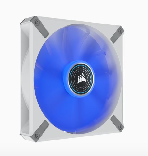 Corsair ML ELITE Series, ML140 LED ELITE WHITE, 140mm Magnetic Levitation Blue LED Fan with AirGuide, Single Pack(LS)