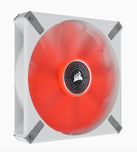 Corsair ML ELITE Series, ML140 LED ELITE WHITE, 140mm Magnetic Levitation Red LED Fan with AirGuide, Single Pack(LS)