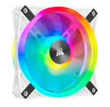 Corsair QL120 RGB White, ICUE, 120mm RGB LED PWM Fan 26dBA, 41.8 CFM, Single Pack