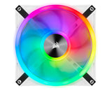 Corsair QL140 RGB White Dual Fan Kit with Lighting Node Core, ICUE, 140mm RGB LED PWM Fan 26dBA, 50.2 CFM, 2 Fan Pack