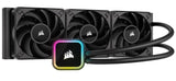 Corsair H150i Elite  360mm Black Radiator, 3x AF120 Zero RPM, Variable Fans via ICUE, Ultra Bright RGB Pump Head. Liquid Cooling, 5 Yrs Warranty.