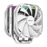 DeepCool AS500 PLUS White CPU Cooler Single Tower, Five Heat Pipe Design High Fin Density, Double PWM Fans, Slim Profile, A-RGB LED Controller Incl