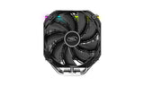 DeepCool AS500 PLUS CPU Air Cooler Single Tower, 5 Heat Pipes High Fin Density, Slim Profile, Double TF140S PWM Fans Included, ARGB LED Controller Inc