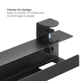 Brateck Clamp-On Under Desk Cable Tray --  Black (LS)