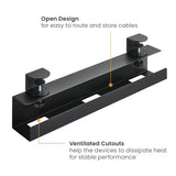 Brateck Clamp-On Under Desk Cable Tray --  Black (LS)