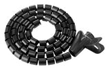 Brateck 15mm/0.59" Diameter Coiled Tube Cable Sleeve Material Polyethylene(PE) Dimensions 1000x15mm - Black