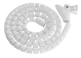 Brateck 25mm/1" Diameter Coiled Tube Cable Sleeve Material Polyethylene(PE) Dimensions 1000x25mm - White (LS)