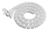 Brateck 30mm/1.2" Diameter Coiled Tube Cable Sleeve   Material Polyethylene(PE) Dimensions 1000x30mm - White (LS)